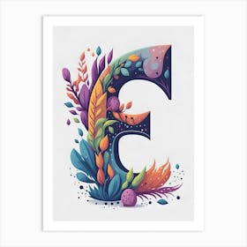 Colorful Letter E Illustration 4 Art Print