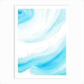 Blue Ocean Wave Watercolor Vertical Composition 85 Art Print