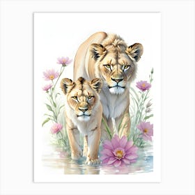 Lion Cubs Art Print