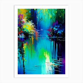Water Gardens Waterscape Bright Abstract 1 Art Print