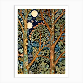 William Morris Moonlight In The Forest 8 Art Print