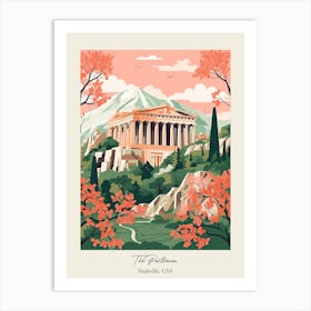 The Parthenon   Nashville, Usa   Cute Botanical Illustration Travel 5 Poster Art Print