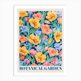 Botanical Garden. Colorful gouache pattern Art Print