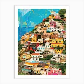 Positano   Retro Collage Style 4 Art Print