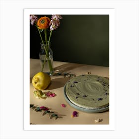 Cake With Flowers Art Print