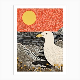 Bird Illustration Seagull 3 Art Print