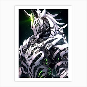 Futuristic Armor Zebra Art Print