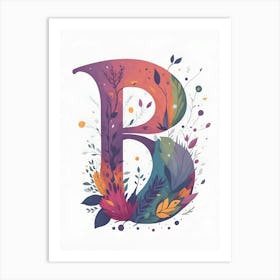 Colorful Letter B Illustration 3 Art Print