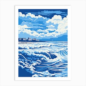 A Screen Print Of Cromer Beach Norfolk3 Art Print