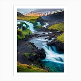 Hraunfossar, Iceland Realistic Photograph (2) Art Print