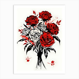 Roses In A Vase 5 Art Print