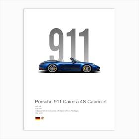 911 Carrera 4s Cabriolet Porsche Art Print