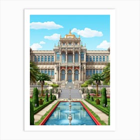 Dolmabahe Palace Pixel Art 7 Art Print