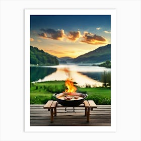 Sunset On The Lake Art Print