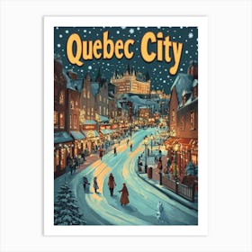 Aihrgdesign A Mid Century Modern Travel Poster For Quebec City 3 Art Print