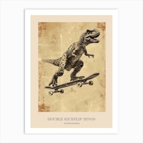 Plateosaurus Vintage Dinosaur Poster 1 Art Print