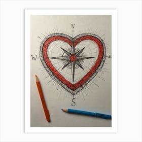 Heart Compass 17 Art Print