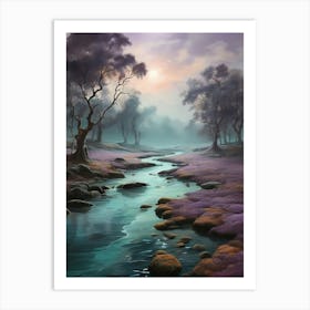 River In The Mist Art Print