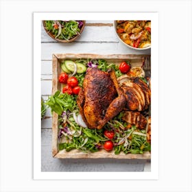 Crisp Were Dinner Focused Banner Featuring The Epicures Heavenly Harvest Spread An Overhead Shot (5) Art Print