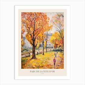 Autumn City Park Painting Parc De La Tete D Or Lyon France 1 Poster Art Print