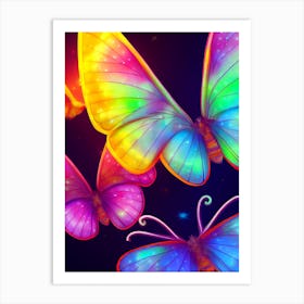 Neon Butterflies II Art Print