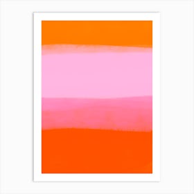 Orange And Pink Abstract Sunset Art Print