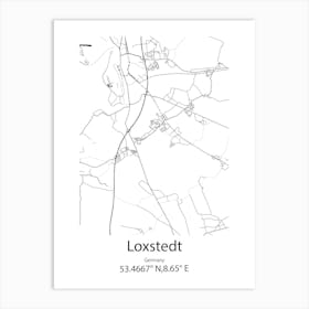 Loxstedt,Germany Minimalist Map Art Print