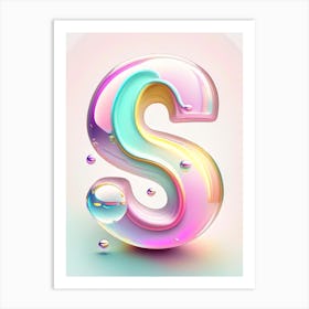 S, Alphabet Bubble Rainbow 3 Art Print