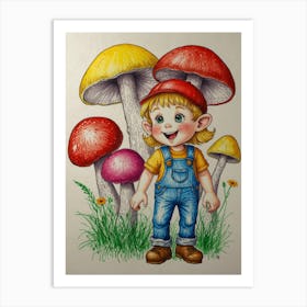 Mushroom Boy Art Print