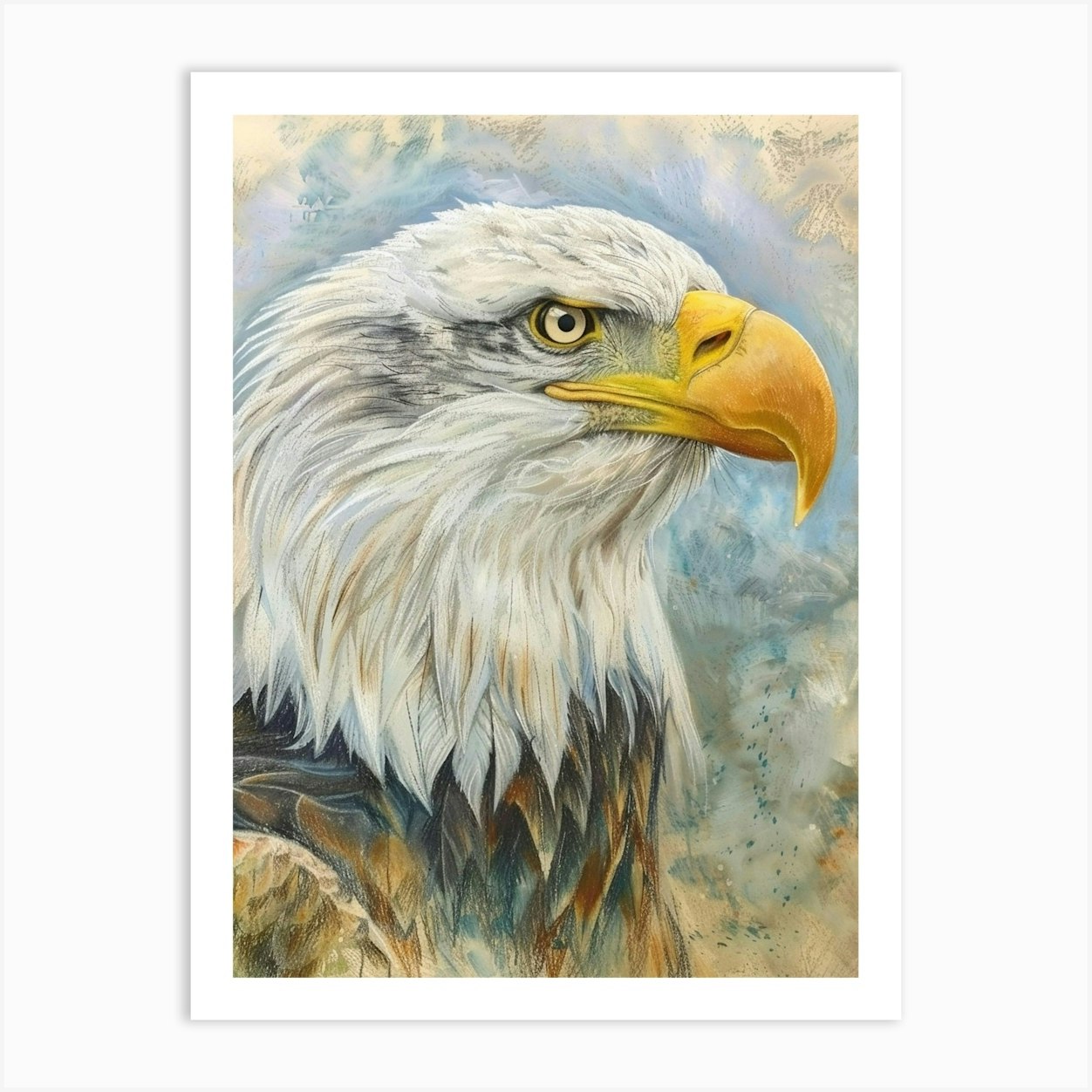 Eagle Pastel Watercolour 3 Poster