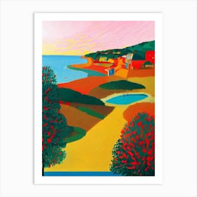 Odeceixe Beach, Algarve, Portugal Hockney Style Art Print