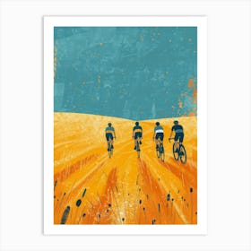 Three Cyclists In A Field Art Print