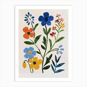 Painted Florals Forget Me Not 3 Art Print