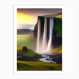 Seljalandsfoss, Iceland Realistic Photograph (1) Art Print