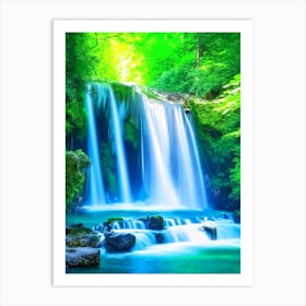 Waterfalls In Forest Water Landscapes Waterscape Photography 2 Art Print