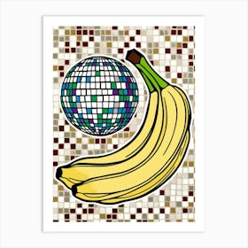 Banana And Disco Ball 2 Art Print