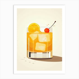 Mid Century Modern Whiskey Sour Floral Infusion Cocktail 1 Art Print