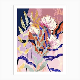 Colourful Flower Illustration Asters 11 Art Print