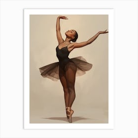 Black Tulle Ballerina Art Print