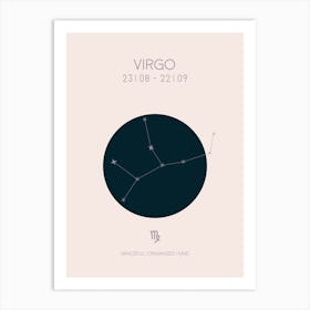 Virgo Star Sign In Light Art Print