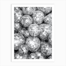 Silver Disco Balls Art Print