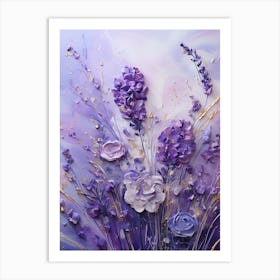 Purple Flowers Painting Art Print