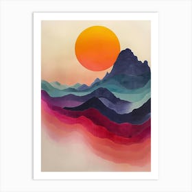 Sunset In The Mountains 38 Art Print