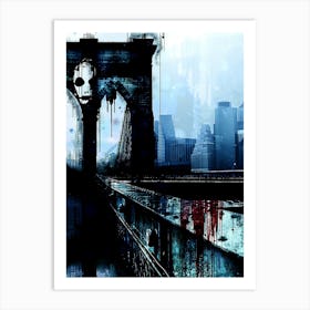 Creepy Brooklyn Bridge New York City Scene Art Print