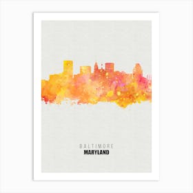 Baltimore Maryland City watercolor Art Print