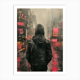 Man In The Rain Art Print
