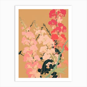 Snapdragons Flower Big Bold Illustration 2 Art Print