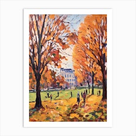 Autumn City Park Painting Kensington Gardens London 2 Art Print