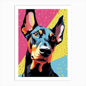 Bright Rainbow Dobermann 1 Art Print