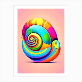 Full Body Snail Colourful Pop Art Art Print